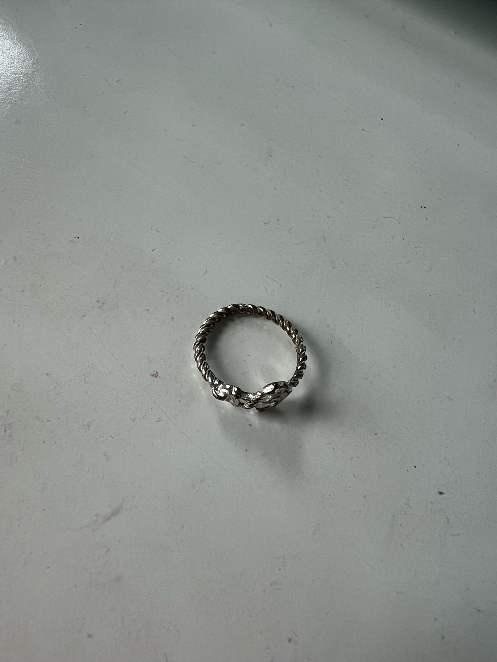 Sterling Silver Twisted Rope Knot Ring